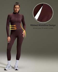 Ensembles de sport pour femmes : Leggings sculptants et veste zippée assortie avec poches – Tenues de gym - Product Image 2