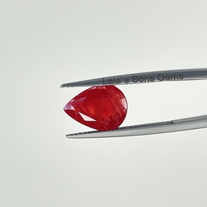 100% ธรรมชาติที่ดีที่สุดที่มีคุณภาพสูงลูกแพร์ตัดสีแดงร้อนขนาด5x7มม. เทียบขนาดอัญมณีหลวมดีสำหรับการทำเครื่องประดับโมซัมบิก - Product Image 1