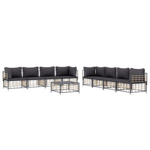 Ensemble de salon de jardin anthracite avec structure en métal et coussins, 6 places, mobilier d'extérieur au design contemporain - Product Image 3