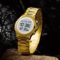 Montre Azan Alsalah ALFA : Horloge de Prière Islamique avec Date Hégirienne, Makkah, Hégira, Umrah, Cadeau Ramadan, Double Fuseau Horaire