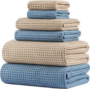 Microfiber Quick Dry Lint Free Oversize Bath <b>Towel</b> Set, 6 Piece (<b>Waffle</b> Weave) - Product Image 2