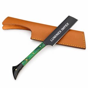 Handmade <b>Straight</b> <b>Razor</b> Carbon Steel Barber Shaving <b>Razor</b> With Wooden Handle Leather Pouch Custom Logo OEM - Product Image 1
