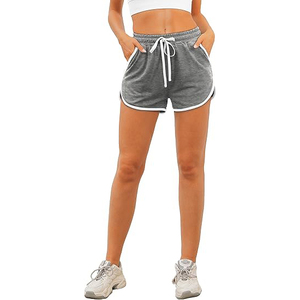 Shorts de Pierna Ancha con Abertura Lateral para Mujer, Cintura Alta, Bolsillos Laterales de Felpa, Cordón Ajustable, Cintura Elástica, Corte Holgado, Ropa de Verano - Product Image 1