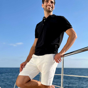 Shorts Bermuda Homme Blanc 100% Coton Couleur Unie Décontracté Style Urbain Taille Mi-Haute Fermeture à Cordon Toile Respirante Entraînement - Product Image 6