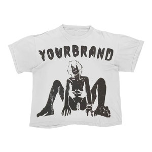 T-shirt homme noir et blanc à motif artistique d'horreur, manches courtes, col rond, style urbain, imprimé, coupe classique, 100 % coton jersey - Product Image 2