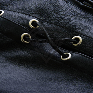 Wholesale Custom Black Leather Motorcycle Biker Vest Manufacturer Men Vintage Sleeveless Genuine Cowhide Jacket Club Riding - Product Image 6