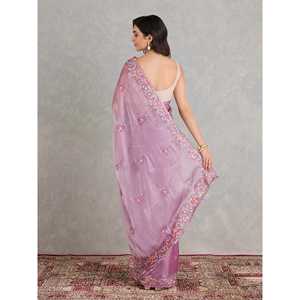 Designer Party Wear Saree avec des paillettes brodées pour s'habiller - Product Image 4