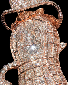 CONCEPTION Colgante Personalizado de Moissanita con Forma de Cacahuete y Bolsa de Dinero, Estilo Hip Hop Bling, Chapado en Oro Rosa sobre Plata 925, Certificado GRA - Product Image 2