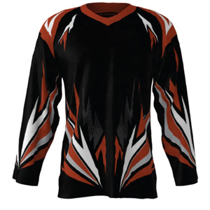 Nouveau design, ensemble de maillots de hockey sur glace personnalisés, antibactérien, 100% polyester, sublimation, broderie 3D, col en V, uniforme d'équipe, OEM North - Product Image 1