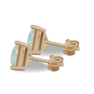 Pendientes de Plata de Ley Bañados en Oro Rosa con Piedra Lunar de Corte Trillón, Joyería Clásica para Mujer, Heerani Jewels, Water Triangle Sha - Product Image 5