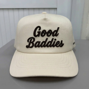 Gorra de Béisbol con Logotipo Personalizado, Bordado 3D, Algodón Blanco de Alta Calidad, 5 Paneles, Gorras Good Baddies, Estilo Urbano, Fabricación OEM en Vietnam - Product Image 1