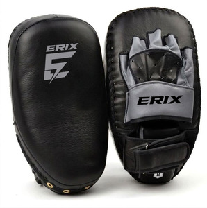 High Quality Custom Made PU Leather Boxing <b>Focus</b> <b>Pads</b> Curved Punch Mitts UV Protection Hook Loop Closure for Training Muay Thai - Product Image 1