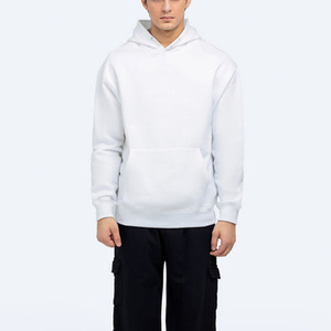 <b>Mens</b> White Hooded Sweatshirt Regular Fit Cotton Fleece Casual <b>Pullover</b> Hoodie with Kangaroo Pocket Soft Comfortable Everyday - Product Image 1