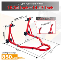 Support de stationnement universel pour moto, capacité 850 lb, cric de réparation, support de levage, support de roue avant et arrière pour moto