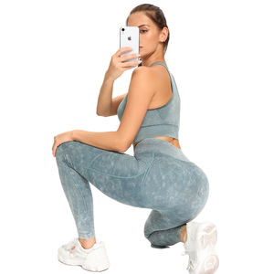 Ensemble de yoga 2 pièces pour femmes, tenue de sport athlétique, haut de yoga et legging, prix abordable - Product Image 6