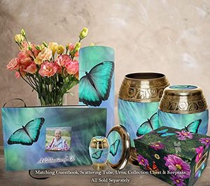 Luxury Inspired Brass <b>Keepsake</b> Cremation <b>Memorial</b> Urn Ash Holder Featuring Durable Decorative Exterior Texture Style - Product Image 6