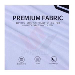 Maillot de hockey sur glace blanc personnalisé pour homme, col en V, manches longues, respirant, imprimé par sublimation, en polyester, vêtement de sport, coupe classique - Product Image 6