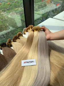 Extensions de cheveux humains vierges vietnamiens à pointes en kératine, super double drawn, couleur brun clair, 30 pouces - Product Image 6
