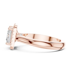 Anillo Inteligente de Diamante Cultivado en Laboratorio, Corte Princesa de 2 Quilates, Calidad de Exportación, Oro Sólido de 14K, Certificado IGI, con Piedra Lateral Redonda, Estilo Moderno - Product Image 3