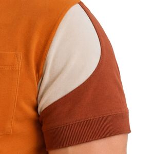 Conjunto de Camiseta Polo y Pantalones Cortos para Hombre en Naranja Quemado Personalizado, Diseño de Cuello y Bolsillo en Contraste, Atuendo Casual de Verano de Dos Piezas con Logotipo Personalizado - Product Image 5