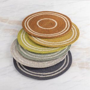 Wholesale Round Woven Straw <b>Placemat</b> Natural Handmade Jute <b>Table</b> Mat Heat Resistant Kitchen Dining <b>Table</b> Decor Braided <b>Placemats</b> - Product Image 5