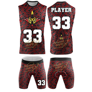 Custom Sublimated Breathable Team Player Name 7v7 Flag Football Men's Adult <b>Compression</b> Crew Neck Sleeveless Spandex/Polyester - Product Image 2
