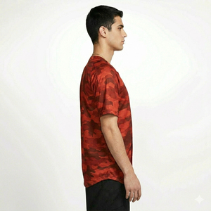 Maillots de baseball camouflage pour hommes, manches courtes, col en V, entièrement boutonnés - Product Image 3