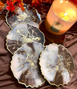 Sous-verre en résine personnalisable créatif, design floral, pour table et verres à dîner, prix abordable et moderne - Product Image 1