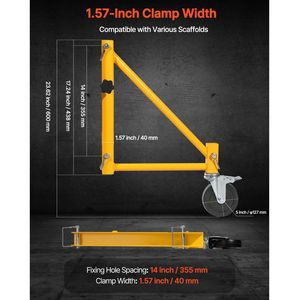 Paquete de 4 Patas de Apoyo para Andamios Estilo Baker con Capacidad de Carga de 450 kg, Acero al Carbono, Accesorio SC, Acoplador SC, Ruedas Giratorias - Product Image 2