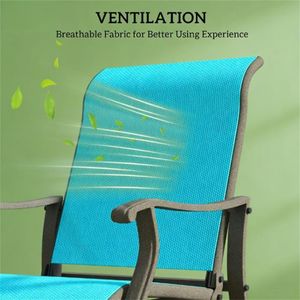 Sedia a dondolo blu da esterno per terrazza e giardino, poltrona per patio - Product Image 3