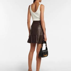 Jupe en cuir véritable 100% originale pour femmes, tendance, disponible en différentes couleurs, nouveau style brillant - Product Image 4