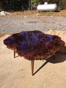Modern American Walnut Solid Wood <b>Epoxy</b> Resin Log Round <b>Coffee</b> <b>Table</b> for Living Room Natural Grain Durable Furniture Decoration - Product Image 3