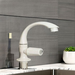 Grifo de Lavabo PTMT Montado en la Pared con Cuello Largo Curvo para Cocina, Grifo de Lavabo de Plástico Blanco para Baño - Product Image 2