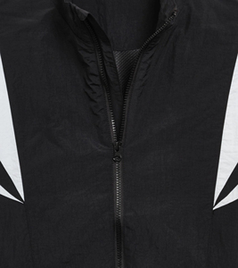 Ensemble de survêtement noir professionnel personnalisé pour homme, veste à col montant entièrement zippée, pantalon à empiècements blancs et poignets élastiques, fournisseur OEM - Product Image 6