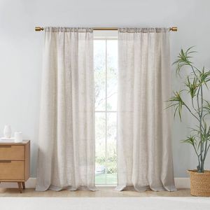 Pannello per tende con filtro luce in lino coppia 2 pz mantovane eleganti tende e mantovane - Product Image 2