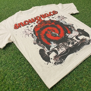 T-shirt à manches courtes pour homme Snowgrace avec motif en spirale rouge imprimé, jersey en coton, décontracté, col rond, coupe classique - Product Image 6
