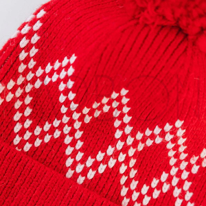 Bonnet unisexe décontracté en laine rouge et blanc, tendance hip-hop, chaud pour l'hiver, idéal pour l'extérieur, entièrement personnalisable, fabriqué par un fournisseur de qualité - Product Image 6
