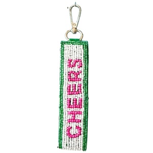 Porte-clés de broderie perlée en forme d'arbre couleur vert jaune et blanc perlé Style culturel perles brodées porte-clés pour cadeaux - Product Image 4