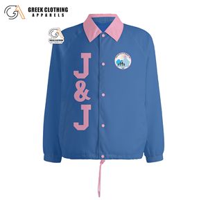 Veste de coach personnalisée Jack and Jill Sorority avec logo frontal, veste d'hiver Jack and Jill à col montant pour les membres de la sororité - Product Image 5