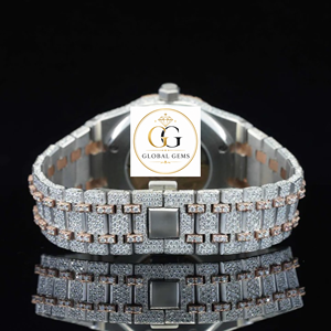 Reloj de Lujo para Hombre de Acero Inoxidable de la Mejor Calidad con Movimiento Automático Negro y Diamante Moissanita Disponible para Exportación - Product Image 6