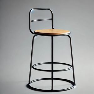 Taburete metálico superior diseñado con patas reforzadas y asiento estable para mobiliario comercial de restaurantes y hoteles. - Product Image 3