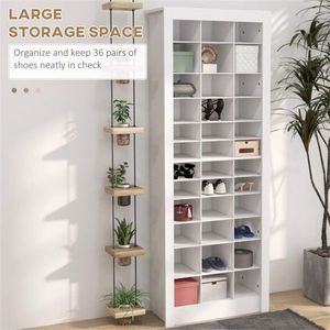 Moderno Armadio Portascarpe in MDF Bianco, Regolabile e Impermeabile, Soluzione Salvaspazio e Antipolvere per la Casa - Product Image 6