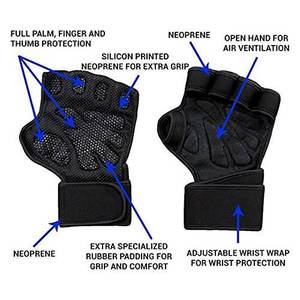 Customized Logo Half Finger Cycling <b>Weight</b> Lifting <b>Gloves</b> for Gym Fitness Cross <b>Training</b>-Lightweight Breathable Palm Protection - Product Image 3
