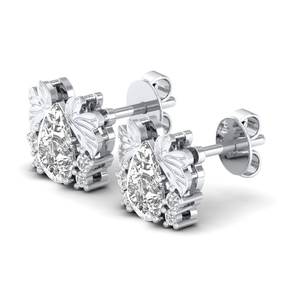 ต่างหูเพชรโมอิสซาไนต์ทรงลูกแพร์ REYES หรูหรา น้ำหนัก 1.63 กะรัต แบบเกลียวหลังทองคำแท้ 14K 18K ของขวัญแต่งงาน เครื่องประดับชั้นดีสำหรับผู้หญิง - Product Image 3