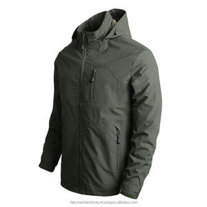 Otoño hombres al aire libre senderismo bombardero chaqueta deportes al aire libre multi-bolsillos táctico caza pesca impermeable con capucha chaquetas finas - Product Image 2