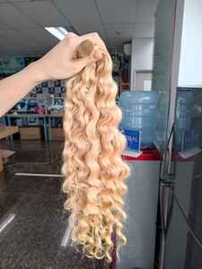 Paquetes de cabello humano 100% más vendidos, cabello rubio rizado a granel, cabello virgen vietnamita crudo con cutícula alineada - Product Image 3