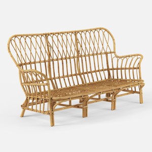 Curved frame rattan sofa lounges sustainable rattan sofas occasional chair for living room - Product Image 1