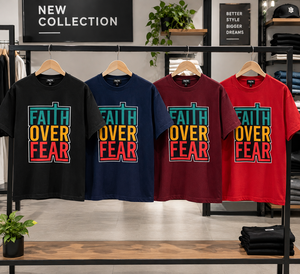 Camiseta para Hombre Faith Fear, 100% Algodón, Manga Corta, Tela Oxford Ecológica, Corte Holgado, Frente Largo con Logotipo, Estilo Urbano Informal, Cuello Redondo - Product Image 5