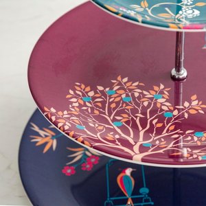 Premium Quality Enamel Decorative Round 3 Tier Metal Cake Stand Dessert Server Floral Display Plate China Home <b>Party</b> Hotel <b>Table</b> - Product Image 2