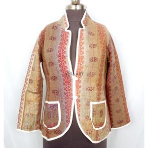 Indian Cotton Vintage Kantha <b>jacket</b> with <b>mandarin</b> <b>collar</b> and pockets button Autumn/Winter High Quality Quick Dry Plus <b>Jacket</b> - Product Image 5